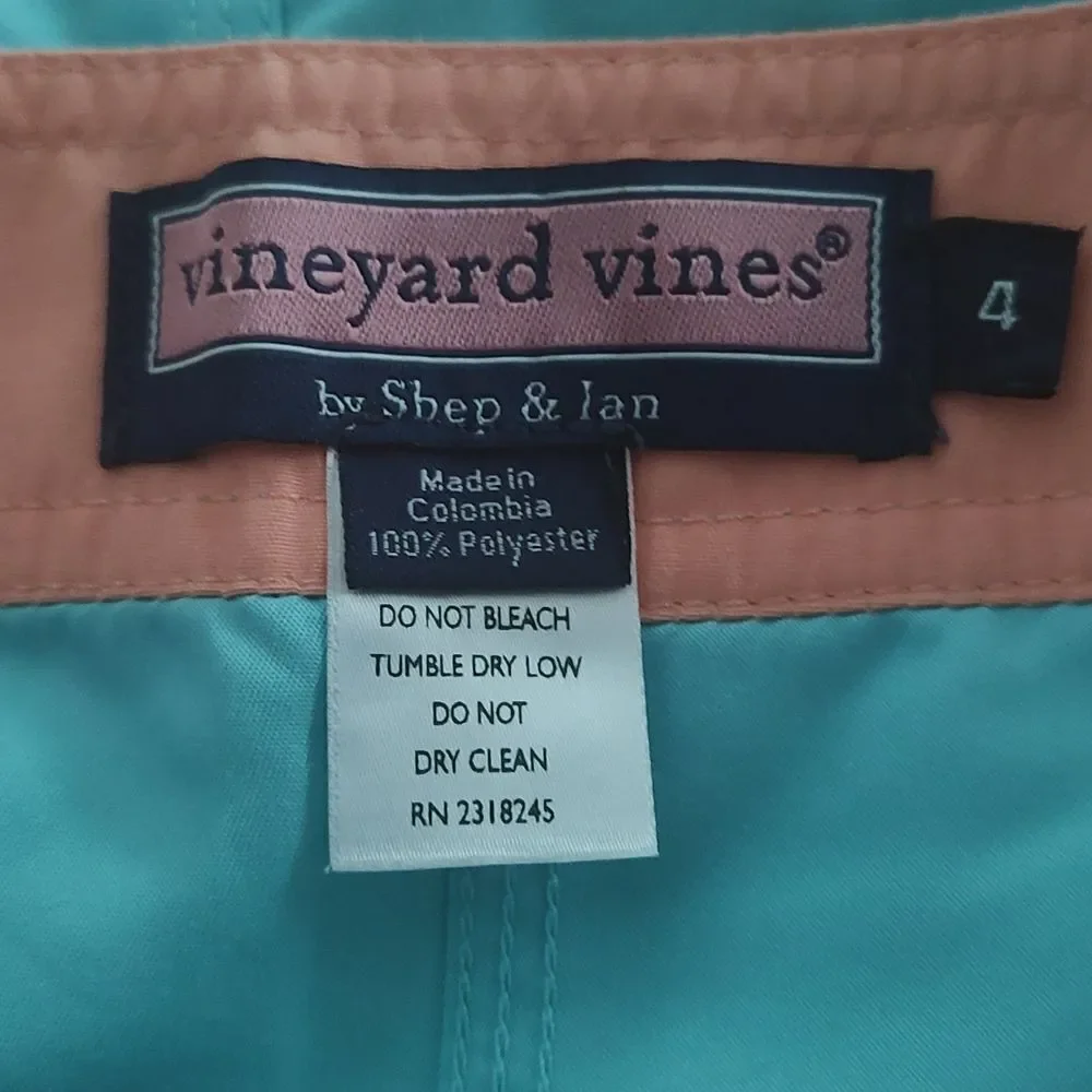 Vineyard Vines Shep and Ian  teal blue coverup Swim Skirt Sz 4 NWOT